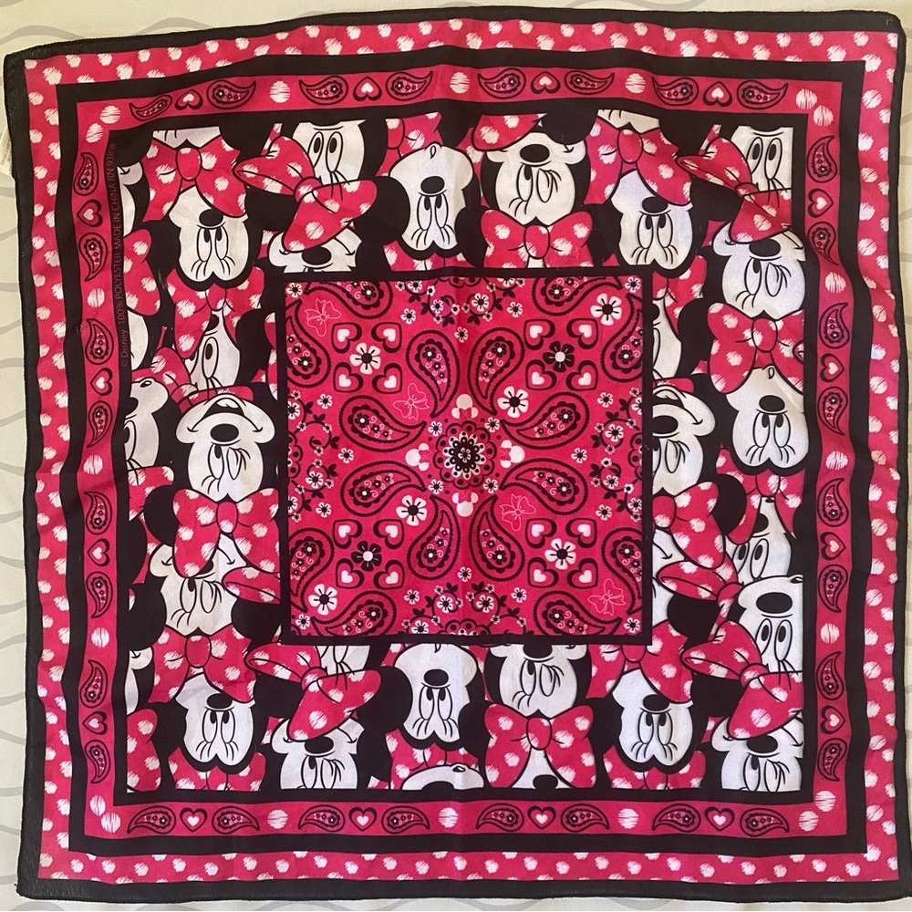 Minnie Mouse Pink & Black Bandana Scarf